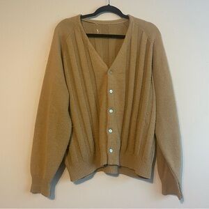 Vintage golden tan cardigan - FLAWED
